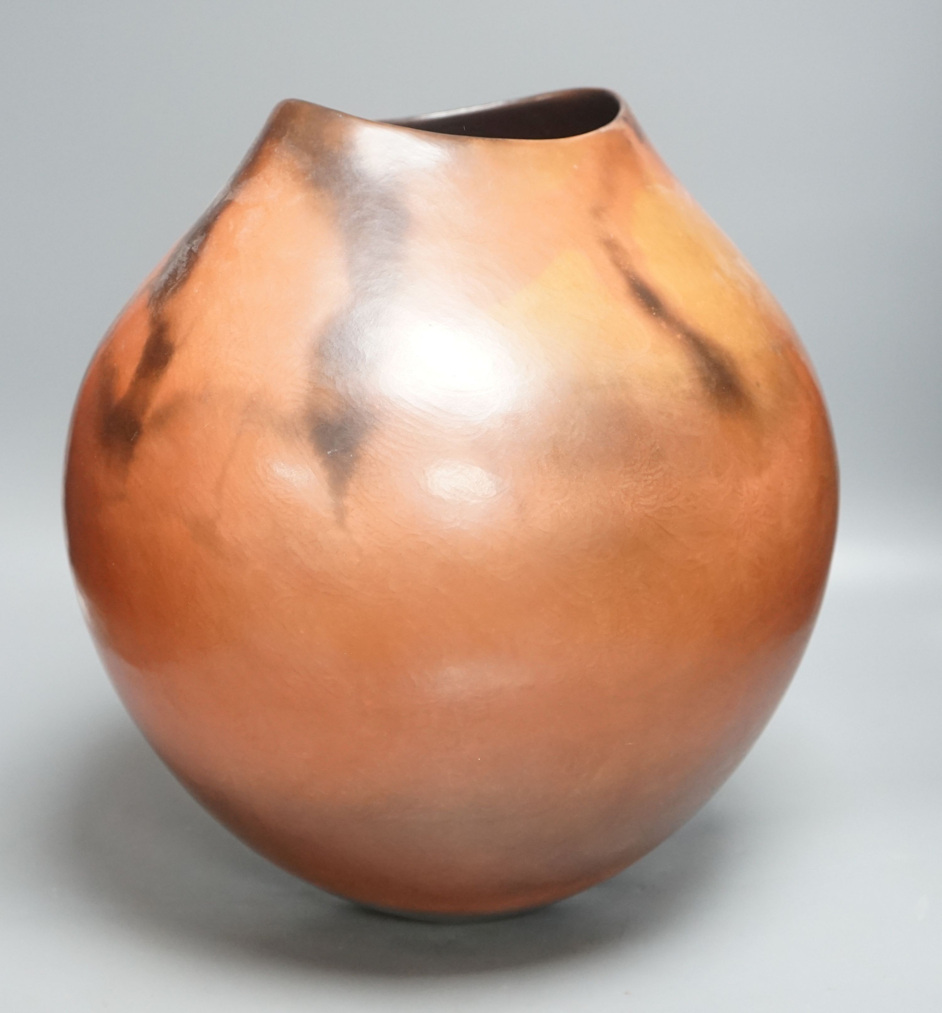Gabrielle Koch (German, b.1948), a large burnished earthenware vase 35cm